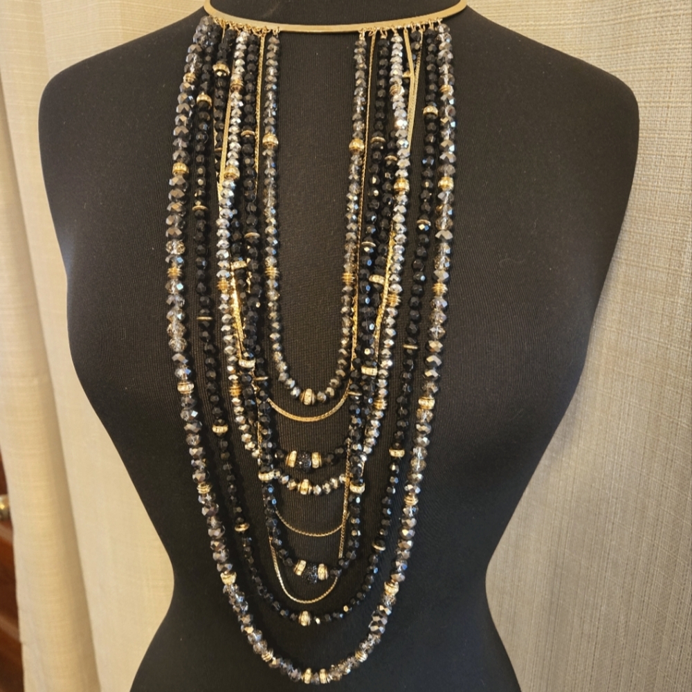 NWOT Unique INC Choker Cascade Necklace